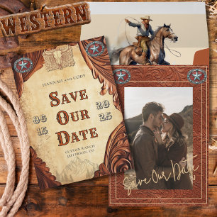Old West Frontier Wedding Save the Date Invitation
