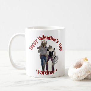 Old West 'Purrfect'  Cat Couple Valentine Coffee Mug