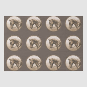 Old West Quarter Horse Sepia Brown Tissue Paper