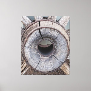 Old West Rustic Wagon Wheel Canvas Print