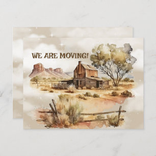 Old West Scene We are Moving  Postcard