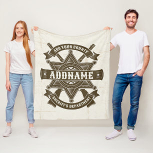 Old West Sheriff Deputy Rifles Badge Personalised Fleece Blanket