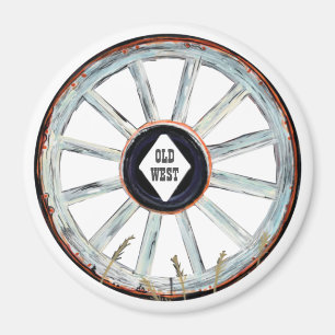 Old West Spoked Wagon Wheel Magnet