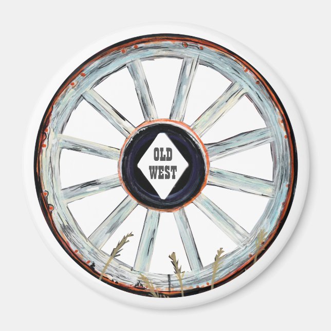 Old West Spoked Wagon Wheel Magnet (Front)