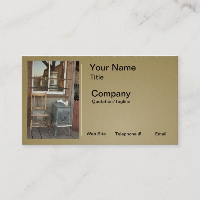Old Western Town Store Porch Business Card (Front)