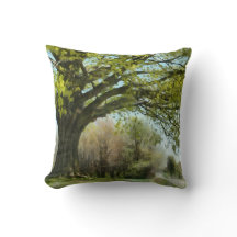 Old Whimsical Maple Tree Throw Pillow