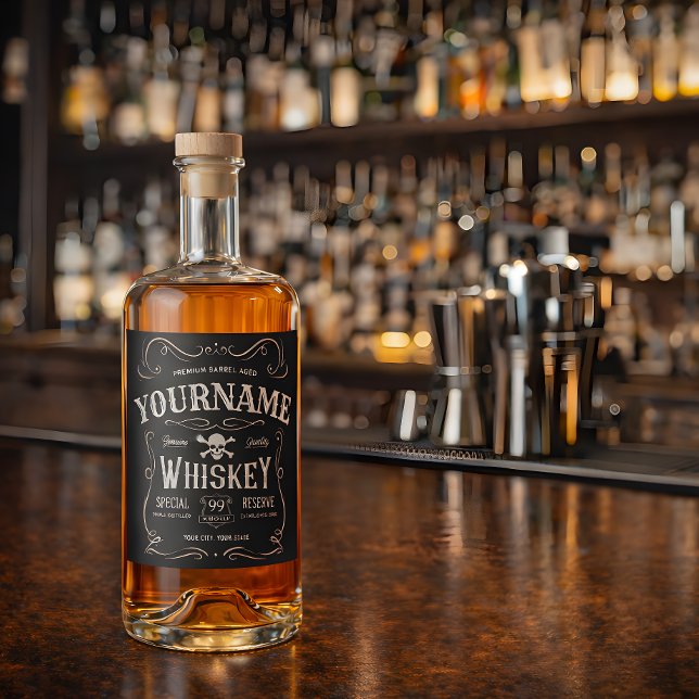 Old Whiskey Label Personalised Vintage Liquor Bar  (Creator Uploaded)