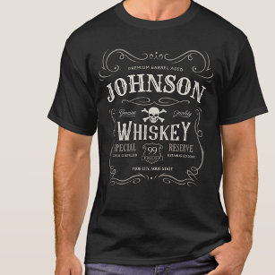 Old Whiskey Label Personalised Vintage Liquor Bar  T-Shirt
