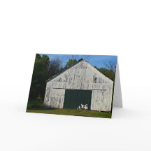 Old White Barn Greeting Card