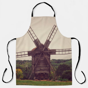 Old windmill. Autumn landscape. Ukrainearchitectur Apron