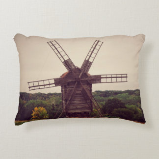 Old windmill. Autumn landscape. Ukrainearchitectur Decorative Cushion