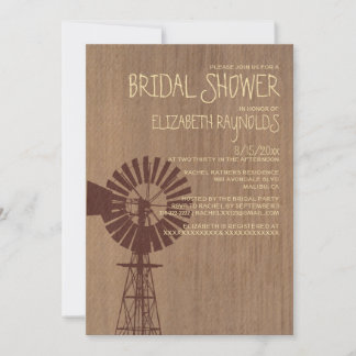 Old Windmill Bridal Shower Invitations