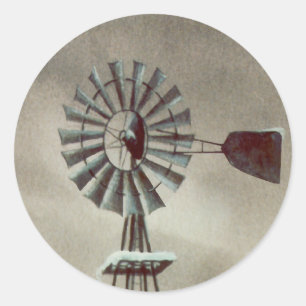 OLD WINDMILL by SHARON SHARPE Classic Round Sticker