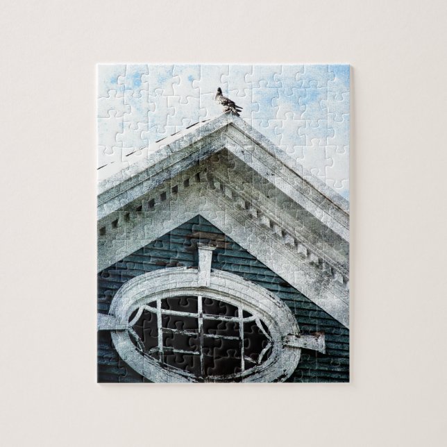 Old Window and a Pigeon Jigsaw Puzzle (Vertical)