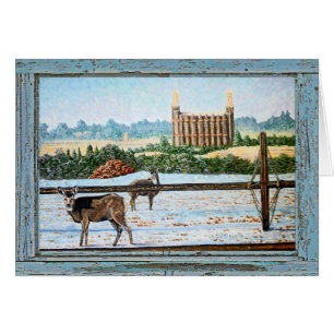 Old window temple blue