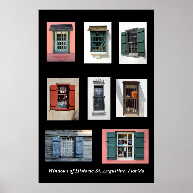 Old Windows of Historic St. Augustine, Florida Poster (Front)