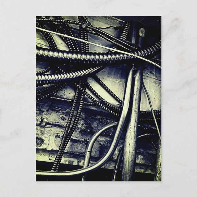 Old Wire Electrical Ducts Pipes Plaster Ceiling Postcard (Front)
