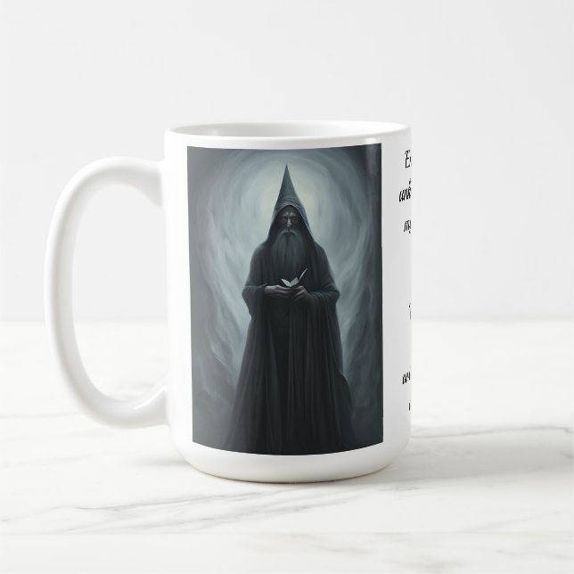Old Wise Grey Wizard Mug with Quote (Left)
