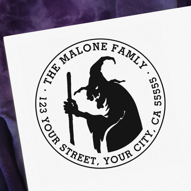 Old witch Halloween return address Rubber Stamp (Creator Uploaded)