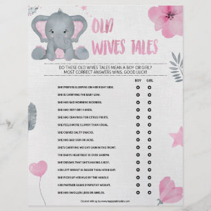 Old Wives Tales [Baby Elephant [Pink]] Custom Letterhead