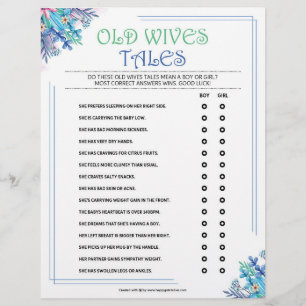 Old Wives Tales [Blue Floral] Custom Letterhead