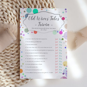 "Old Wives Tales" Gender Reveal Baby Shower Game