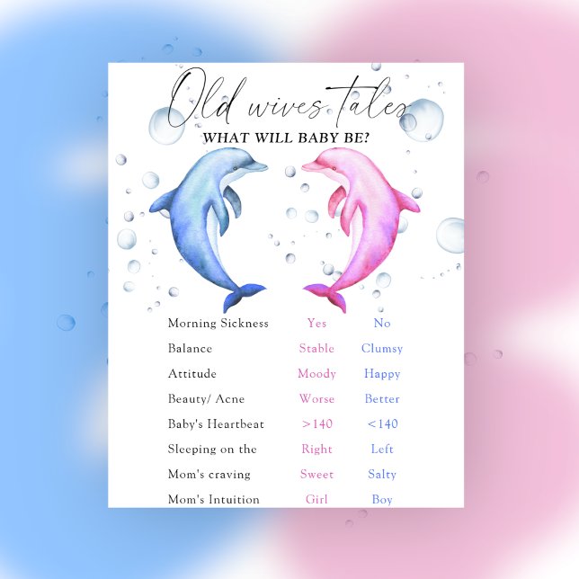 Old Wives Tales Gender Reveal Board  Poster (Creator Uploaded)