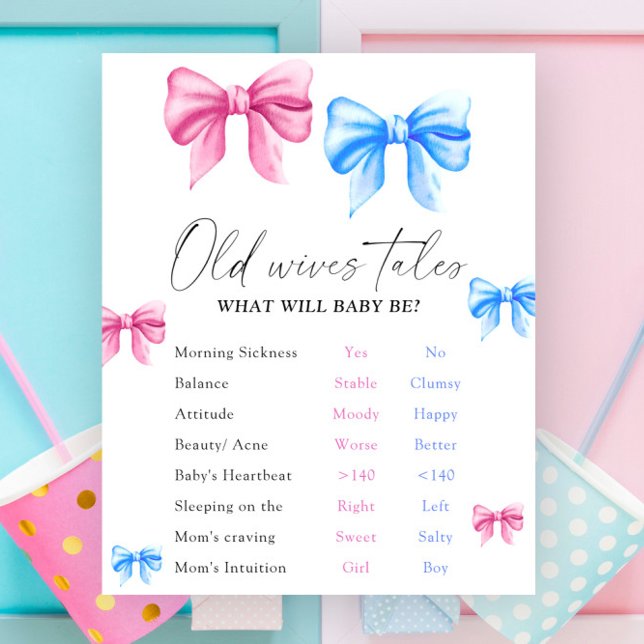Old Wives Tales Gender Reveal Board  Poster (Creator Uploaded)