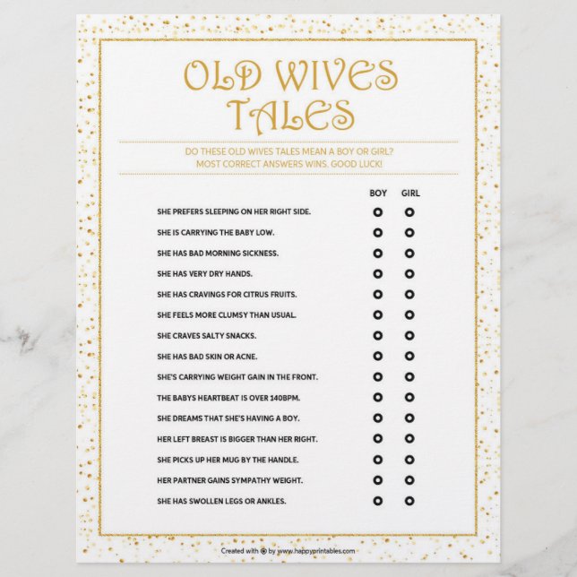 Old Wives Tales [Golden Sparkles] Custom Letterhead (Front)
