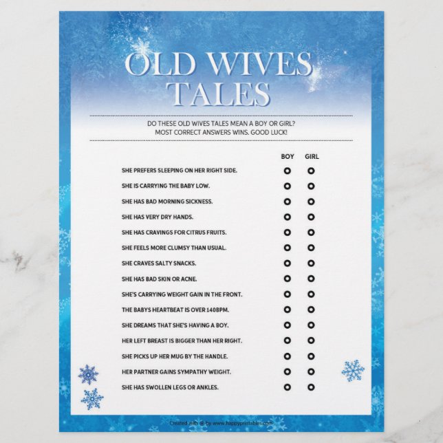 Old Wives Tales [Snowy Blue] Custom Letterhead (Front)
