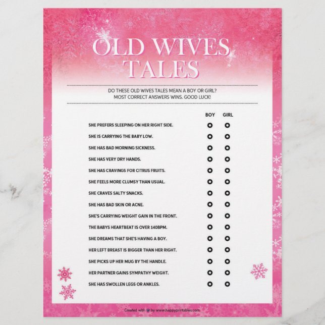 Old Wives Tales [Snowy Pink] Custom Letterhead (Front)