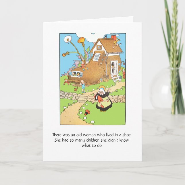 Old Woman in a Shoe, Greeting Card (Front)