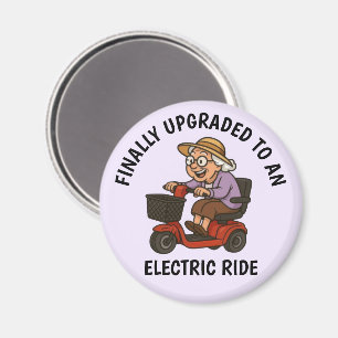 Old Woman on Scooter Magnet