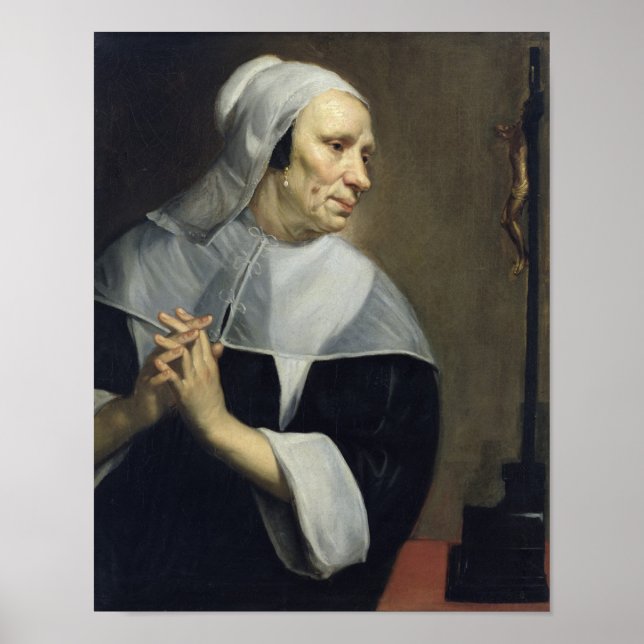 Old Woman Praying Poster (Front)