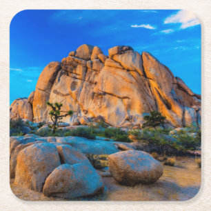 Old Woman Rock - Joshua Tree National Park Square Paper Coaster