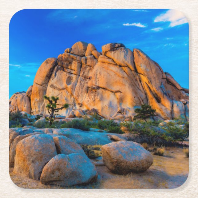 Old Woman Rock - Joshua Tree National Park Square Paper Coaster (Front)