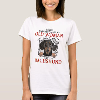 Old Woman With A Dachshund T-Shirt