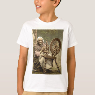 Old Woman With Spinning Wheel T-Shirt