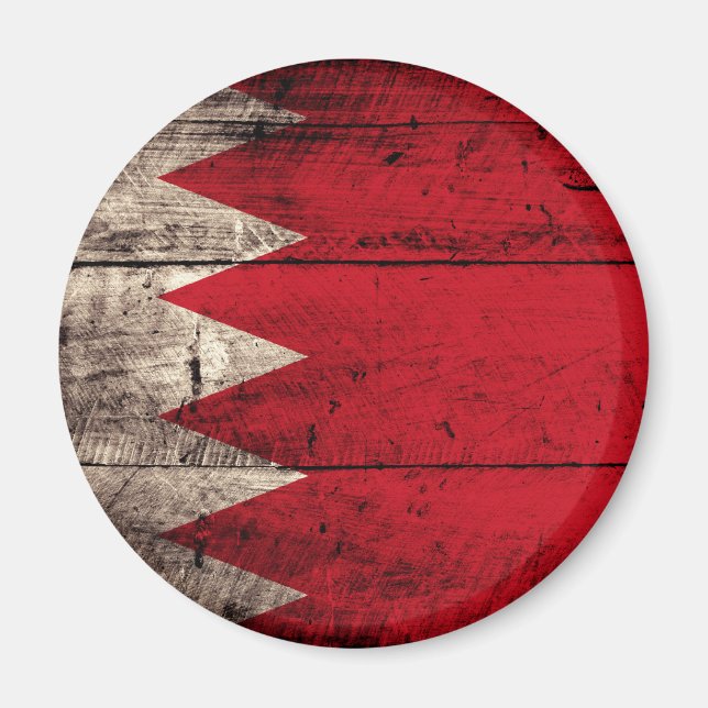 Old Wood Bahrain Flag Magnet (Front)