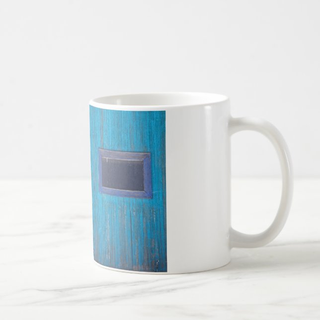 Old Wood Blue Garage Door Coffee Mug (Right)