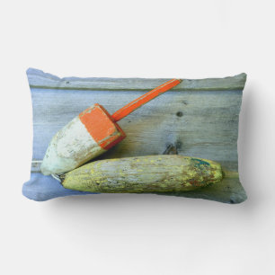Old wood buoys pillow