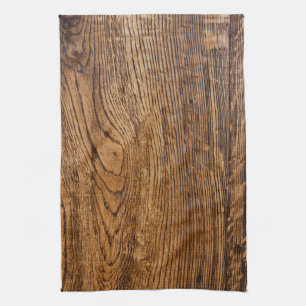 Old wood grain look tea towel