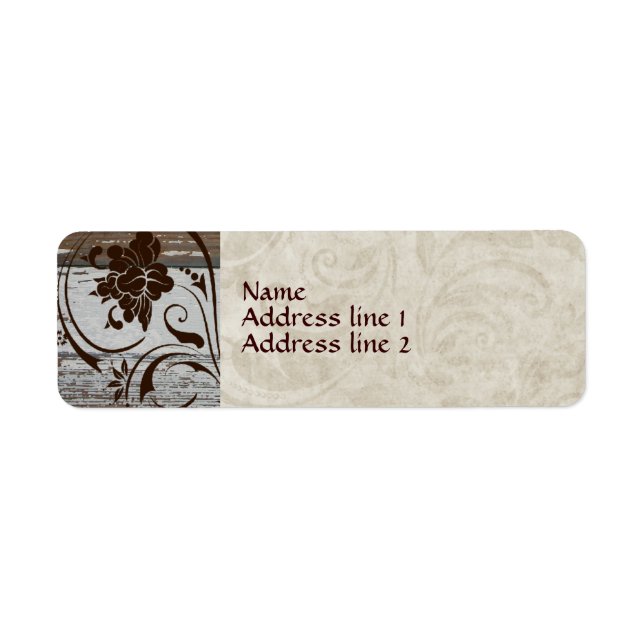 Old Wood Parchment Swirl Address Labels (Front)