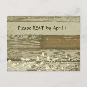 Old Wood RSVP gold tint Invitation Postcard