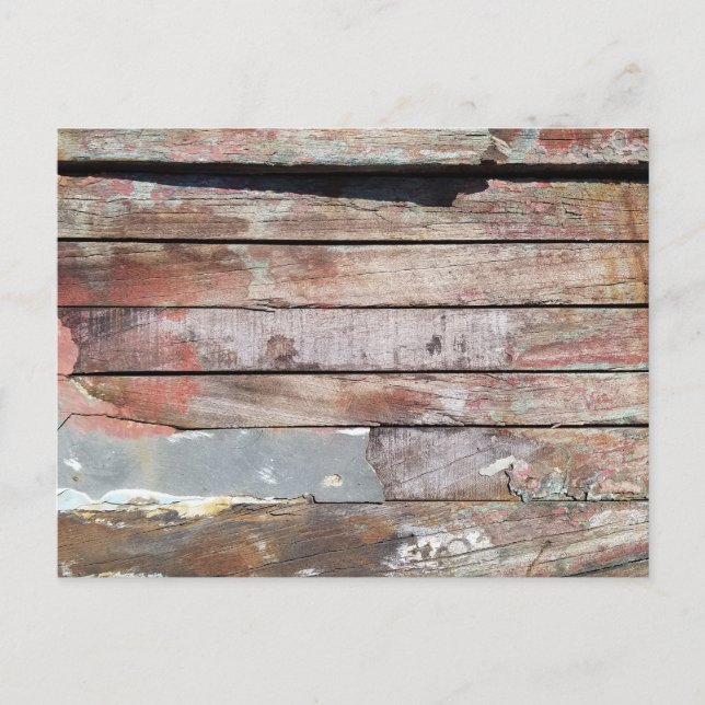 Old wood rustic boat wooden plank postcard (Front)