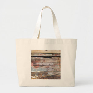 Old wood rustic boat wooden planks large tote bag