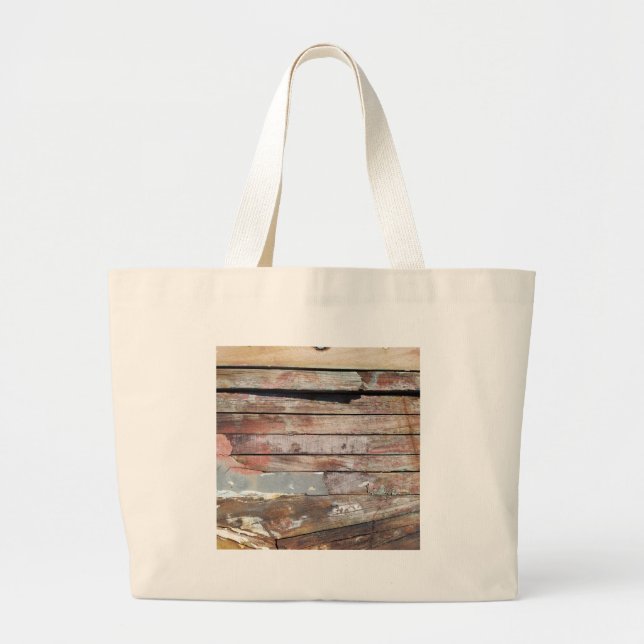 Old wood rustic boat wooden planks large tote bag (Front)
