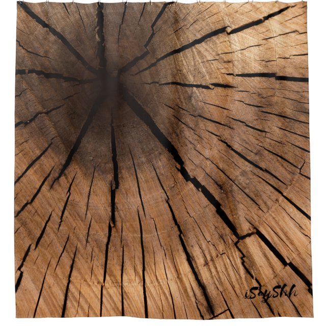 Old wood shower curtain (Front)