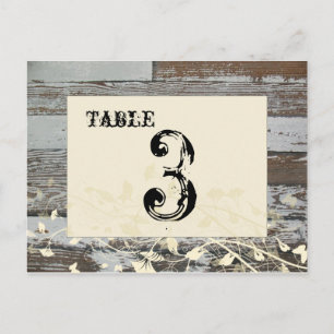 Old Wood Table Number Card (Cream, flat)