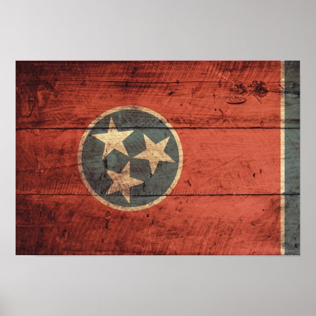 Old Wood Tennessee Flag; Poster (Front)